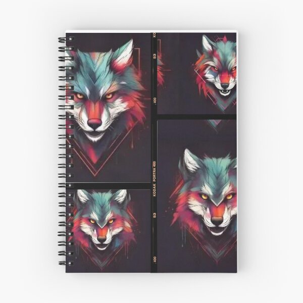 Item preview, Neon Wolf Collage Graffiti Art Cyberpunk Wolf Film Strip Design Glowing Eyes Street Art Sticker designed and sold by BeatyinChaos.