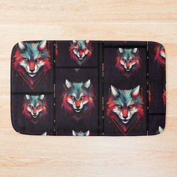 Item preview, Neon Wolf Collage Graffiti Art Cyberpunk Wolf Film Strip Design Glowing Eyes Street Art Sticker designed and sold by BeatyinChaos.