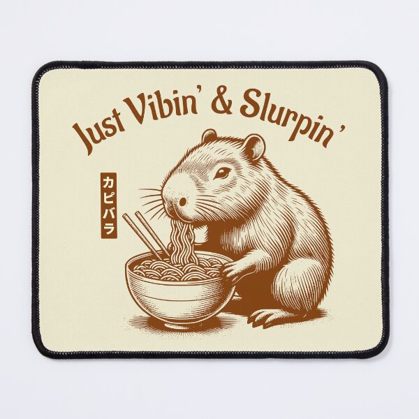 Item preview, Just Vibin & Slurpin Capybara Ramen Noodle Funny Foodie Design designed and sold by Sachie's Studio.