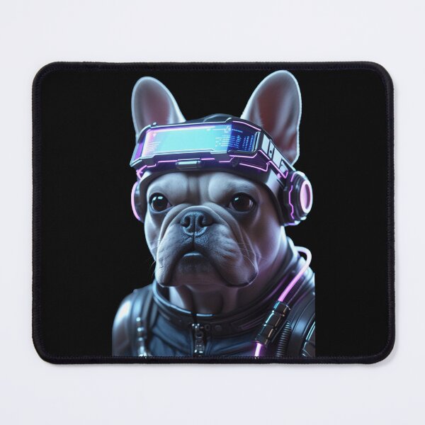 Item preview, Cyberpunk French Bulldog Techwear Portrait designed and sold by PaulyTechStudio.