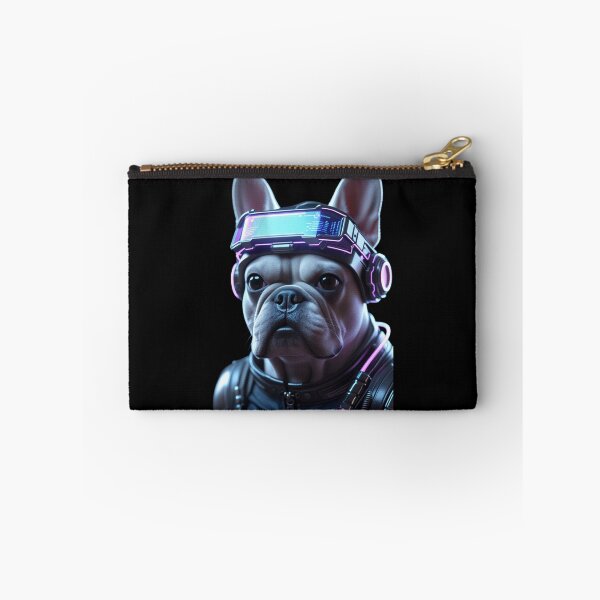 Item preview, Cyberpunk French Bulldog Techwear Portrait designed and sold by PaulyTechStudio.