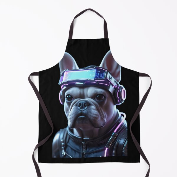 Item preview, Cyberpunk French Bulldog Techwear Portrait designed and sold by PaulyTechStudio.
