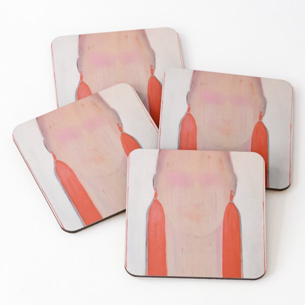 Item preview, Fading Portrait with Red Earrings – Bijouterie Series designed and sold by Gela Mikava.