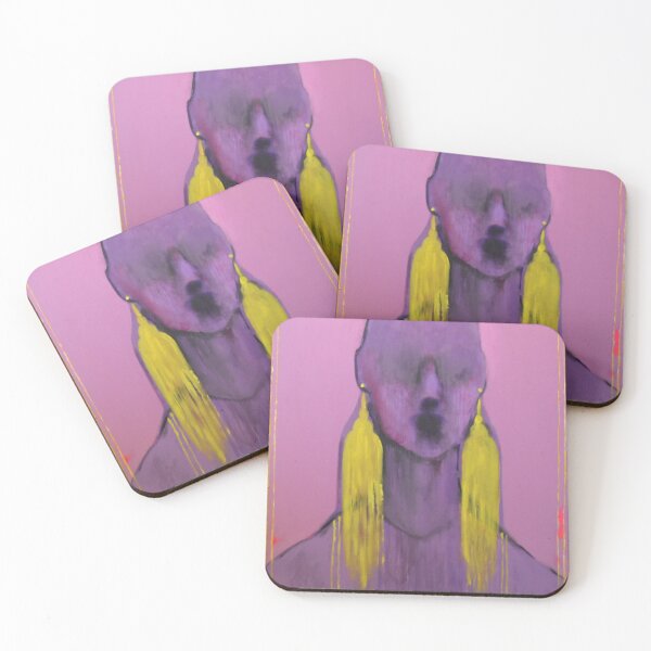 Item preview, Purple Portrait with Golden Earrings – Bijouterie Series designed and sold by Gela Mikava.