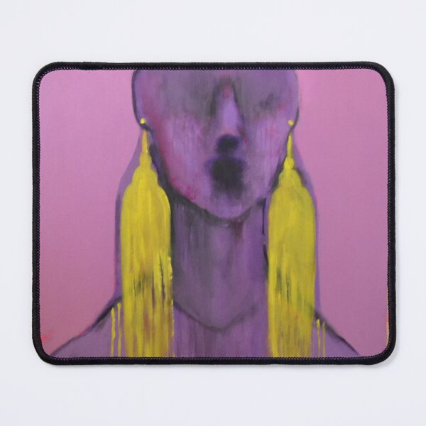 Item preview, Purple Portrait with Golden Earrings – Bijouterie Series designed and sold by Gela Mikava.