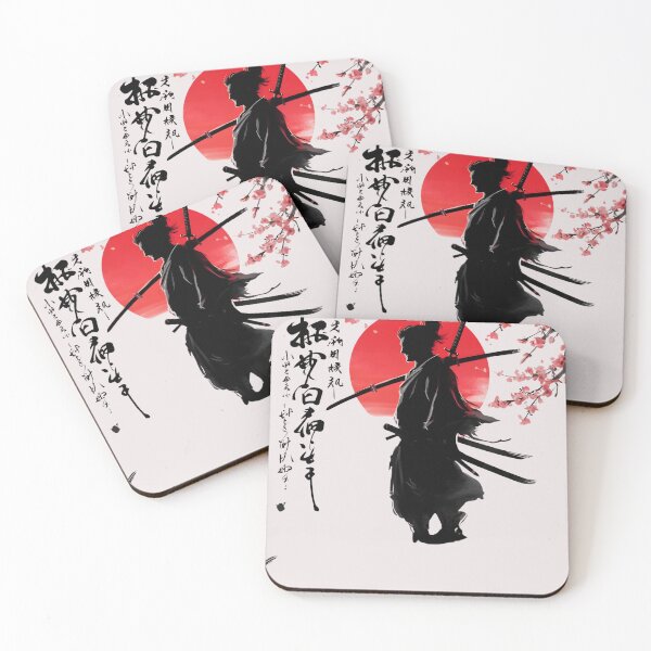 Item preview, Samurai Warrior Katana Red Moon Cherry Blossom Dark Art designed and sold by universe-hold ⭐⭐⭐⭐⭐.