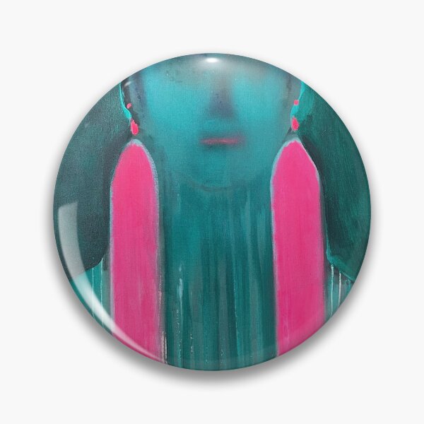 Item preview, Turquoise Portrait with Neon Pink Earrings – Bijouterie Series designed and sold by Gela Mikava.