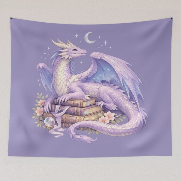 Item preview, Pastel Book Dragon Fantasy Reader Gift Opal Lavender Romantasy Aesthetic designed and sold by Ora-kuro.