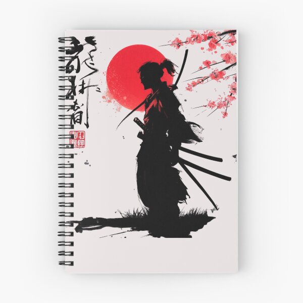 Item preview, Samurai Blood Moon Japanese Ink Art designed and sold by universe-hold ⭐⭐⭐⭐⭐.