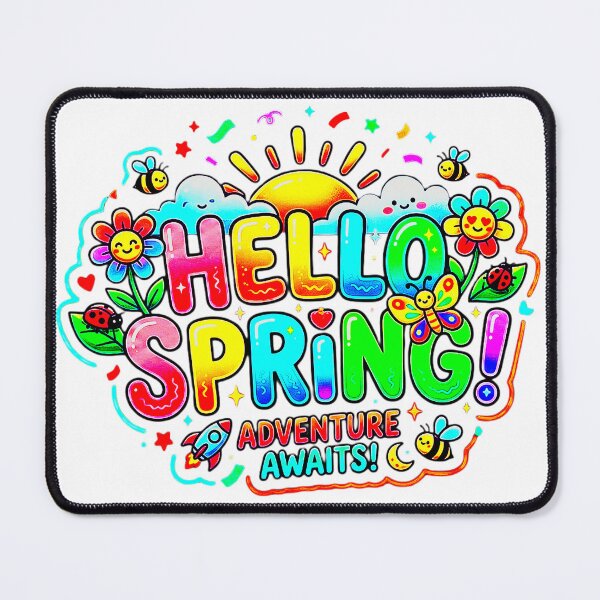 Item preview, Hello Spring Adventure Awaits - Kawaii Colorful Nature Doodle designed and sold by RS-Globalist-.