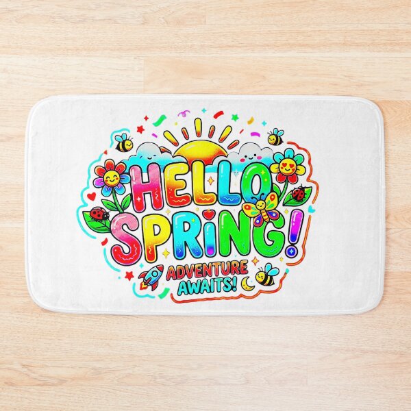 Item preview, Hello Spring Adventure Awaits - Kawaii Colorful Nature Doodle designed and sold by RS-Globalist-.