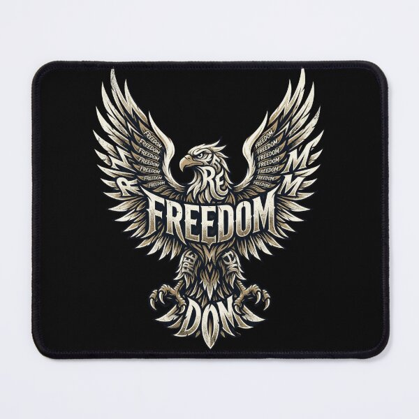Item preview, Freedom Eagle Typography T-Shirt American Patriotic Design designed and sold by MoodFit2026.
