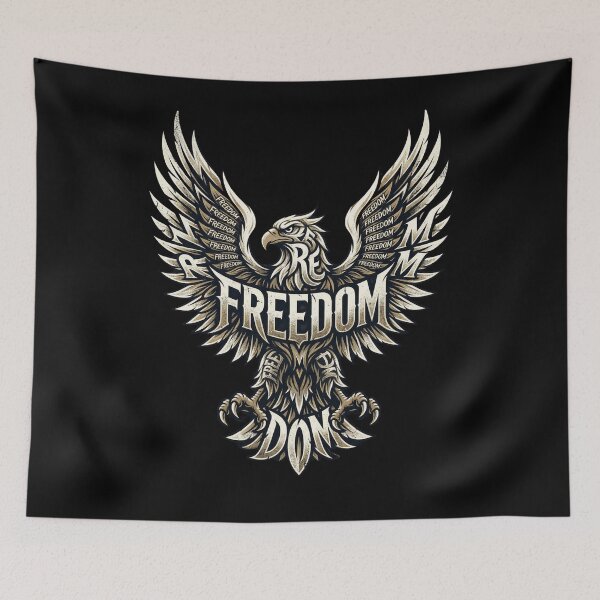 Item preview, Freedom Eagle Typography T-Shirt American Patriotic Design designed and sold by MoodFit2026.