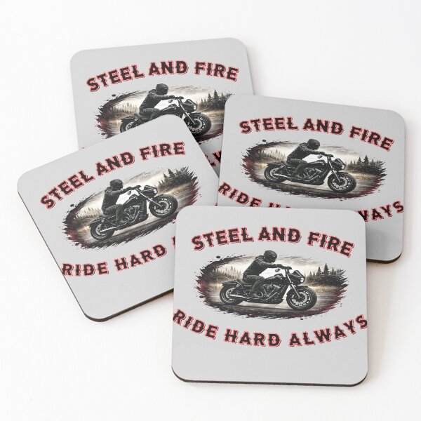 Item preview, Steel And Fire Ride Hard Always Shirt – Club Style Motorcycle Rider Tee designed and sold by Freki & Geri.