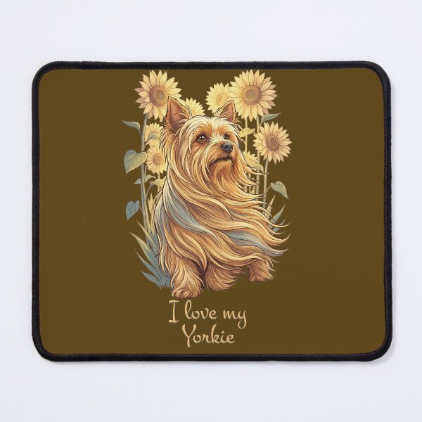 Item preview, Vintage Yorkie Sunflower Garden I Love My Yorkie designed and sold by MythicCotton.