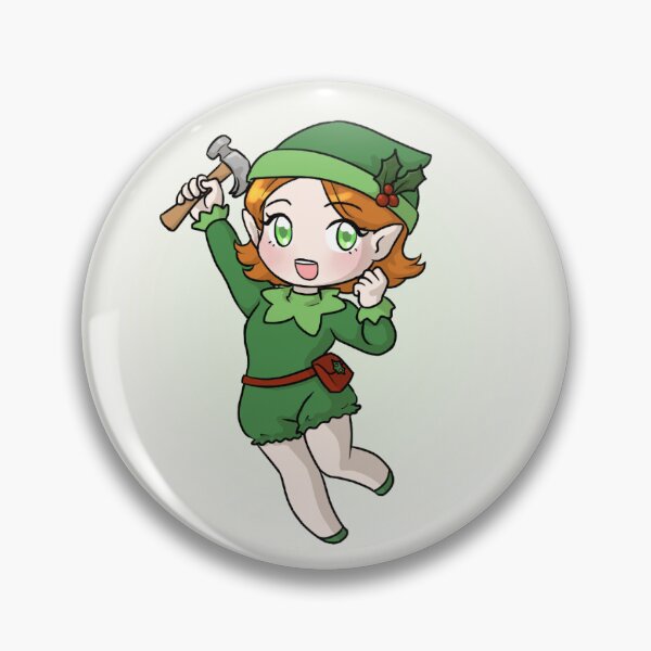 Artikelvorschau, Weihnachtselfenmädchen-Anstecknadel entworfen und verkauft von Ringo-Ichigo.