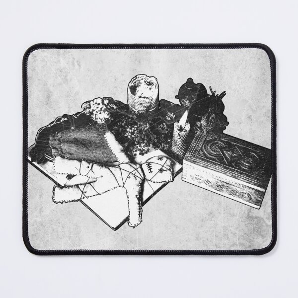 Item preview, 'Witches Poppet' Black and White Gothic occult Illustration designed and sold by Ghoul Enterprises.
