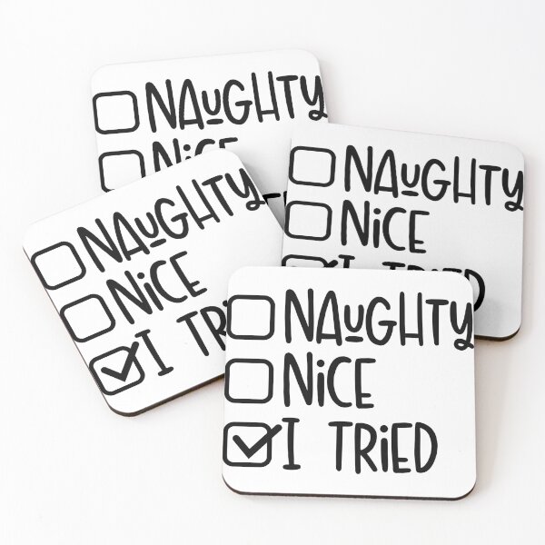 Item preview, Naughty Nice I Tried Funny Christmas Checklist designed and sold by Small Mandarin.