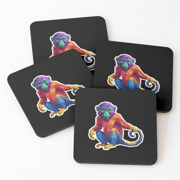 Item preview, Multicolor Geometric Monkey Sticker – Eye-Catching Polygonal Art Gift for Animal Fans designed and sold by bsbd-action.