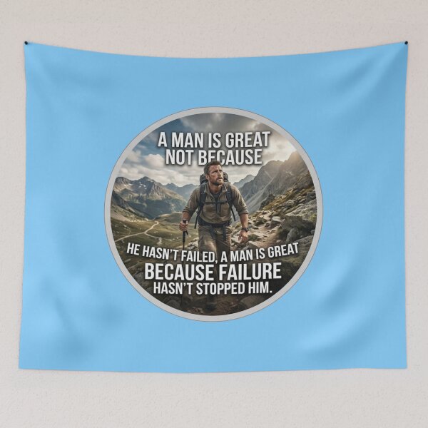 Item preview, Greatness Is Not Failing Motivation Hiker Sticker designed and sold by Scro-Ciob-Shop.