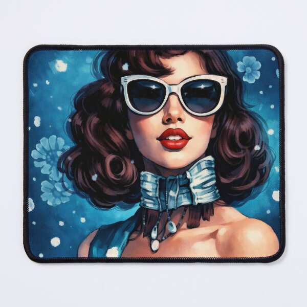 Item preview, Azure Mod Glamour – 1960s Retro Vintage Lady designed and sold by Ela Design Studio .