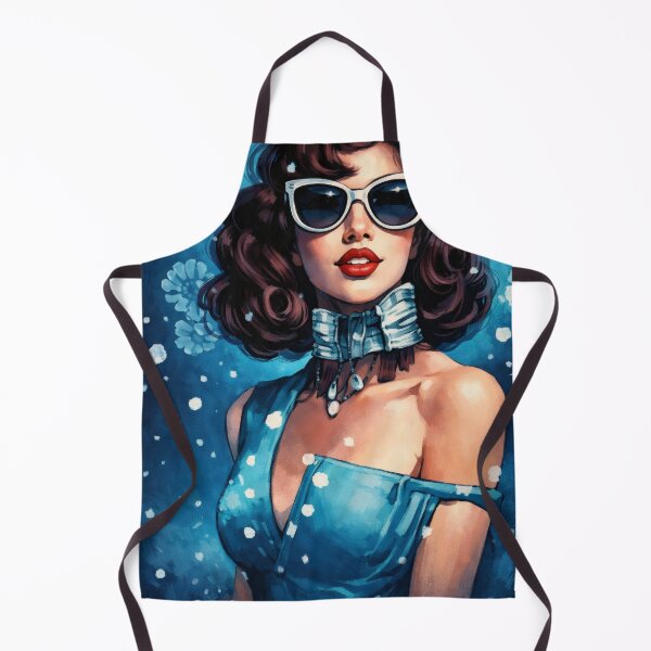 Item preview, Azure Mod Glamour – 1960s Retro Vintage Lady designed and sold by Ela Design Studio .