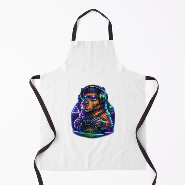 Item preview, Neon Gamer Capybara – Chill Gaming Aesthetic Design designed and sold by MartBook.