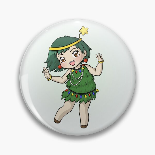 Item preview, Christmas Tree Girl Pin designed and sold by Ringo-Ichigo.
