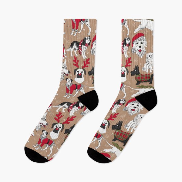 Item preview, Festive Christmas Dogs Holiday Pattern designed and sold by LCWaterworth.