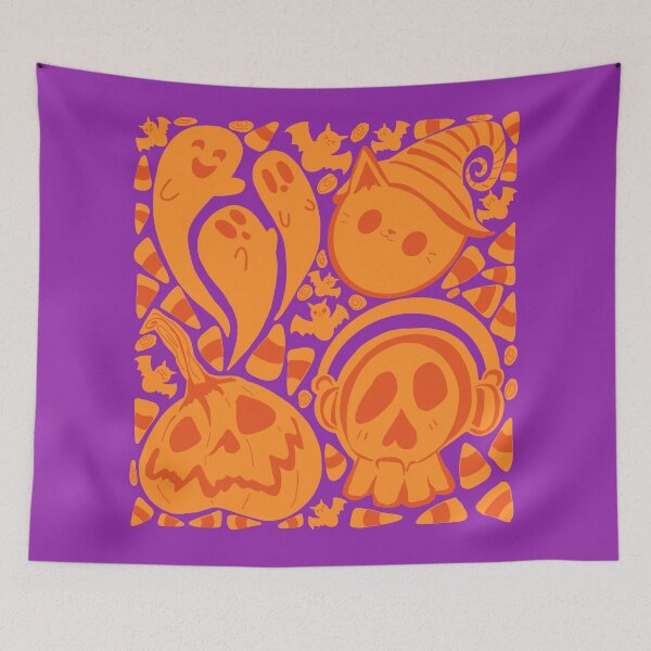 Item preview, Orange Spooky Halloween Season With purple Background  designed and sold by missmann.