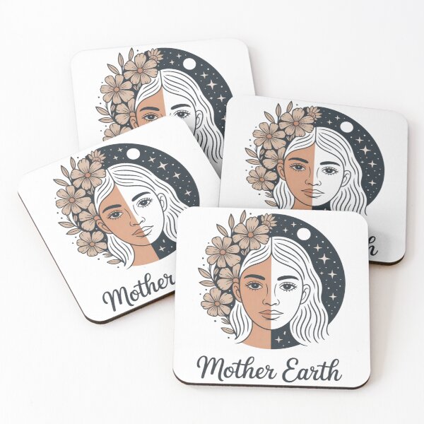 Item preview, Boho Mother Earth Duality Face Nature Spiritual Art designed and sold by VISO-art.