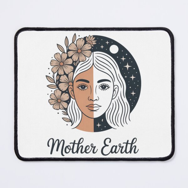 Item preview, Boho Mother Earth Duality Face Nature Spiritual Art designed and sold by VISO-art.