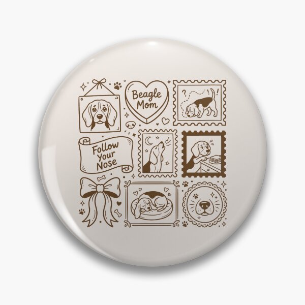 Item preview, Beagle Mom Stamp Collage - Follow Your Nose Cute Beagle Dog Vintage Postage Art designed and sold by BVDigitalArt.