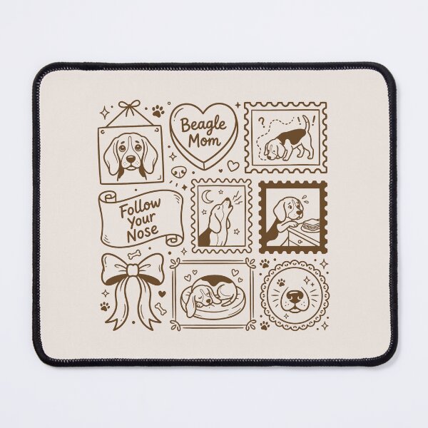 Item preview, Beagle Mom Stamp Collage - Follow Your Nose Cute Beagle Dog Vintage Postage Art designed and sold by BVDigitalArt.