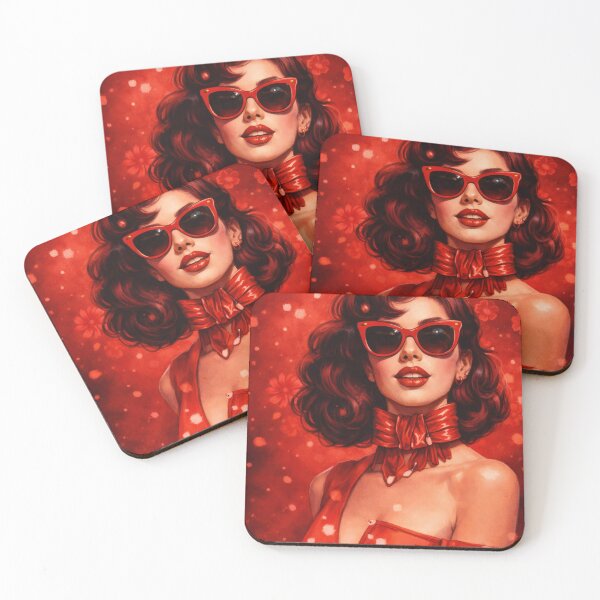 Item preview, Scarlet Mod Glamour – 1960s Retro Crimson Lady designed and sold by Ela Art Space .