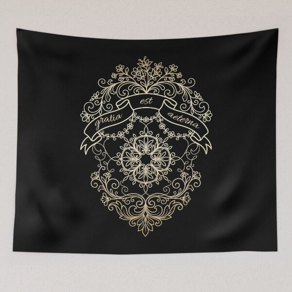 Item preview, Gratia Est Aeterna Ornamental Gold Crest designed and sold by Ovitees.