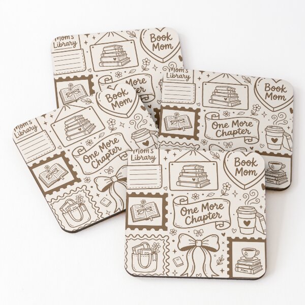 Item preview, Book Mom Stamp Collage - One More Chapter Reading Lover Vintage Library Art designed and sold by BVDigitalArt.