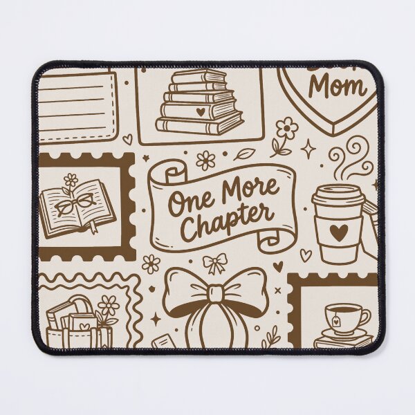 Item preview, Book Mom Stamp Collage - One More Chapter Reading Lover Vintage Library Art designed and sold by BVDigitalArt.