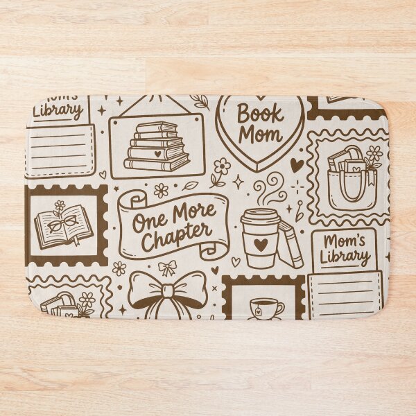 Item preview, Book Mom Stamp Collage - One More Chapter Reading Lover Vintage Library Art designed and sold by BVDigitalArt.