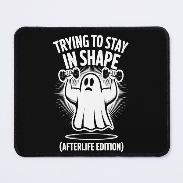 Item preview, Trying to Stay in Shape (Afterlife Edition) – Funny Gym Ghost designed and sold by BlackBoneArt.