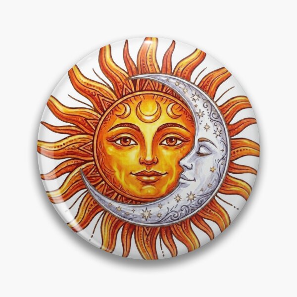 Item preview, Celestial Harmony- Sun and Moon Vintage Gold Illustration designed and sold by Northern Glow Art.