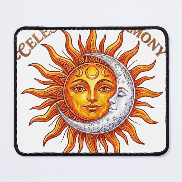 Item preview, Celestial Harmony- Sun and Moon Vintage Gold Illustration designed and sold by Northern Glow Art.