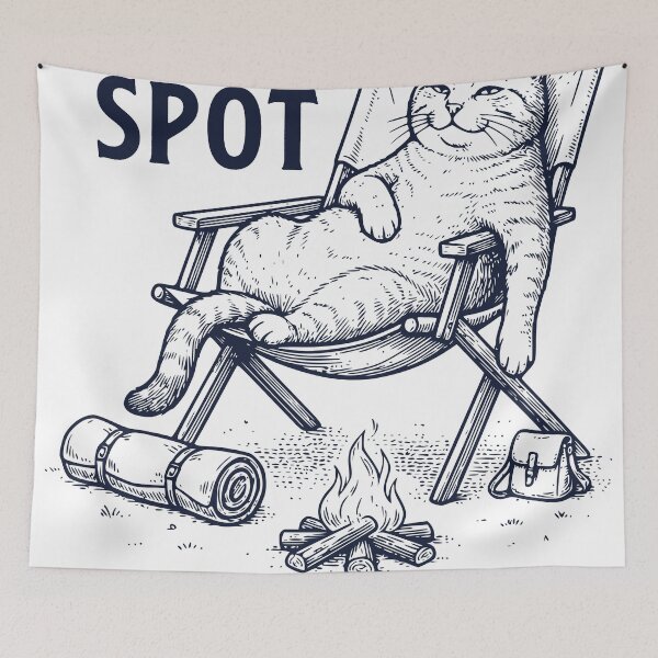 Item preview, This Spot Cat Camping, Chill Campfire Relaxing Design designed and sold by TeeVerse27.