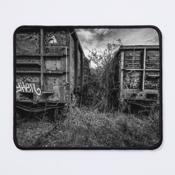 Item preview, Abandoned Train Wagons – Black and White designed and sold by Rabee Khalil Photography.