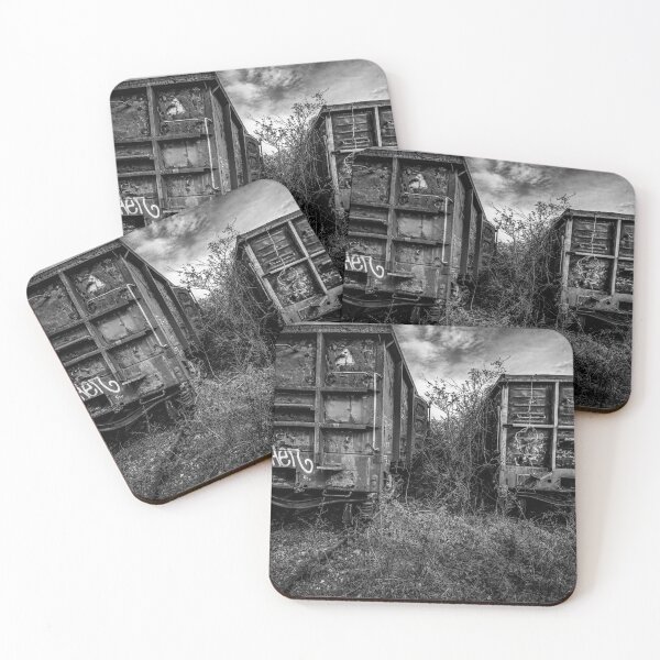 Item preview, Abandoned Train Wagons – Black and White designed and sold by Rabee Khalil Photography.