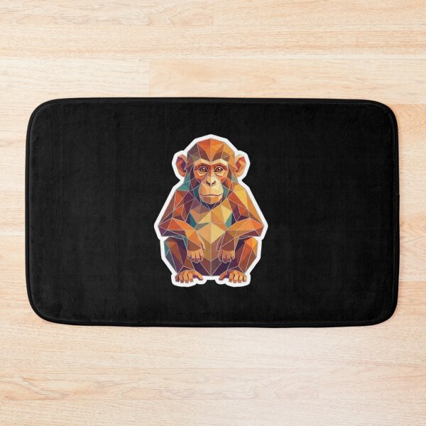 Item preview, Geometric Chimpanzee Sticker in Earth Tones – Serious Low Poly Art for Office Decor designed and sold by bsbd-action.