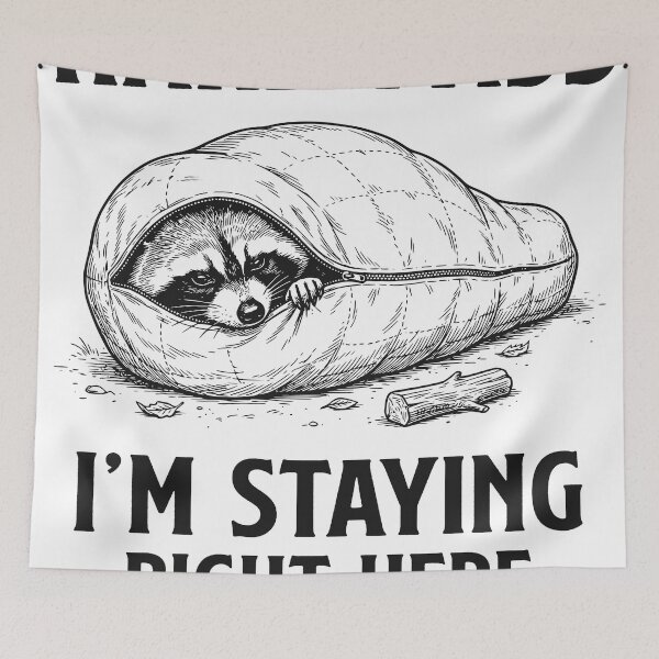 Item preview, Hard Pass Raccoon Sleeping Bag, Introvert Stay Inside Mood designed and sold by TeeVerse27.