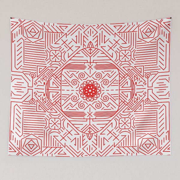 Item preview, Red stripes geometry rosette 1b designed and sold by nogamax.