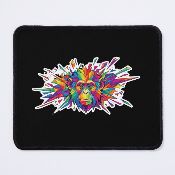 Item preview, Multicolor Geometric Explosion Chimpanzee Sticker – Dynamic and Pop Art Design for Young People designed and sold by bsbd-action.