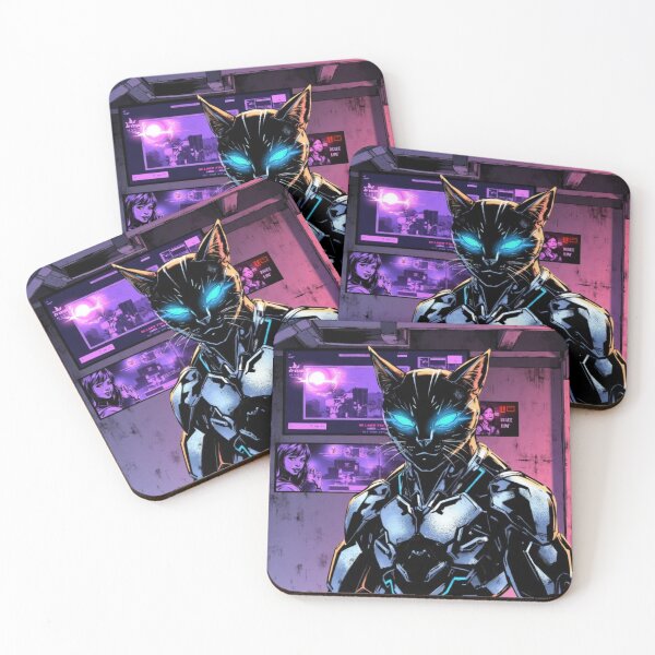 Item preview, Cyber Cat Soldier - Neon Cyberpunk Armor Aesthetic designed and sold by TS68.